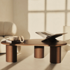 Savanna Large Dark Wood Irregular Wooden Coffee Table