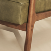 Hudson Leather Accent Chair Olive & Dark Wood