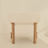 Cara Boucle Accent Chair Ivory & Warm Wood