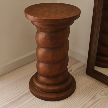 Cassia Dark Wood Retro Side Table