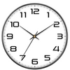 8 Inch Modern Wall Clocks Battery Operated - Silent Non Ticking Quartz Analog Clock with Large Numbers, Easy to Read Digital Wall Clock for Bedroom, Living Room, Kitchen, Office, Gym, Black