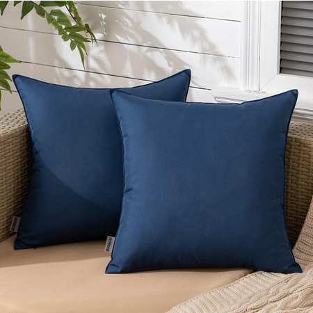 Set of 2 Outdoor Cushions with Waterproof Covers Included